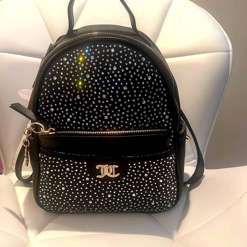Juicy Couture liquorice dazzle backpack purse with bonus removable pouch